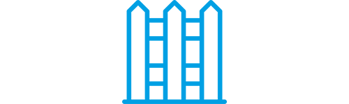 blue fence line art icon