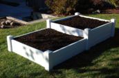 two vinyl garden boxes